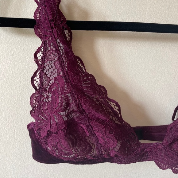 🛑SOLD🛑 Sam Edelman Womens Velvet & Lace Bralette S - Picture 3 of 7